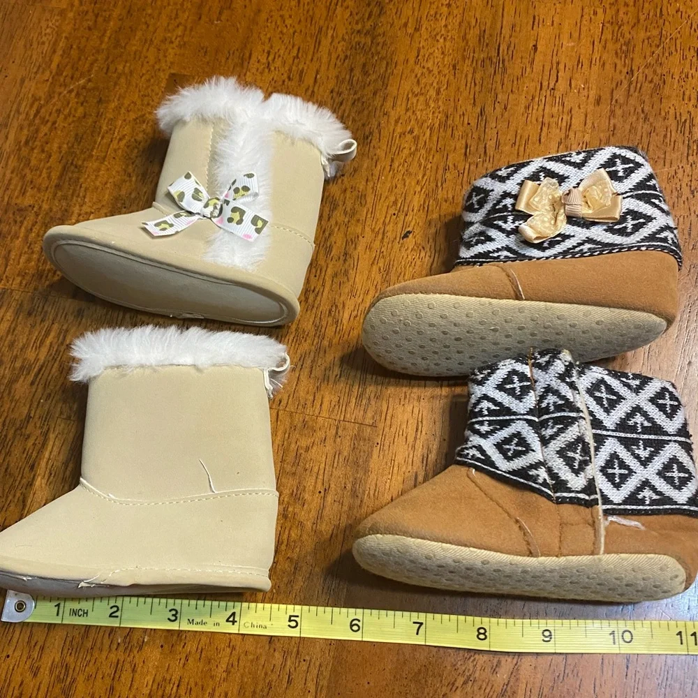 Child of mine and unbranded pair of boots. (2pair) Size 2.  Infant winter boots.